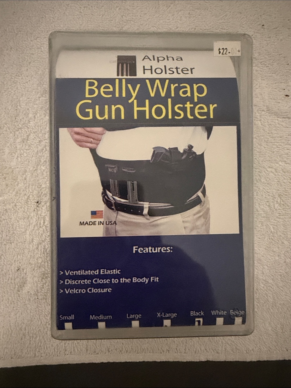 Alpha Holster Belly Wrap Gun Holster-X-Large-Black